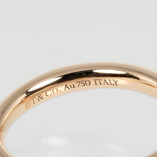 TIFFANY&Co. Ring K18 pink gold, diamond gold T One Narrow Women Used Authentic