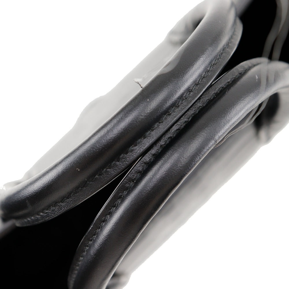 BURBERRY Handbag Calfskin black 2WAYShoulder Embossed Check Women Used Authentic