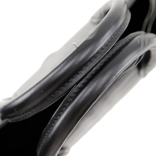 BURBERRY Handbag Calfskin black 2WAYShoulder Embossed Check Women Used Authentic