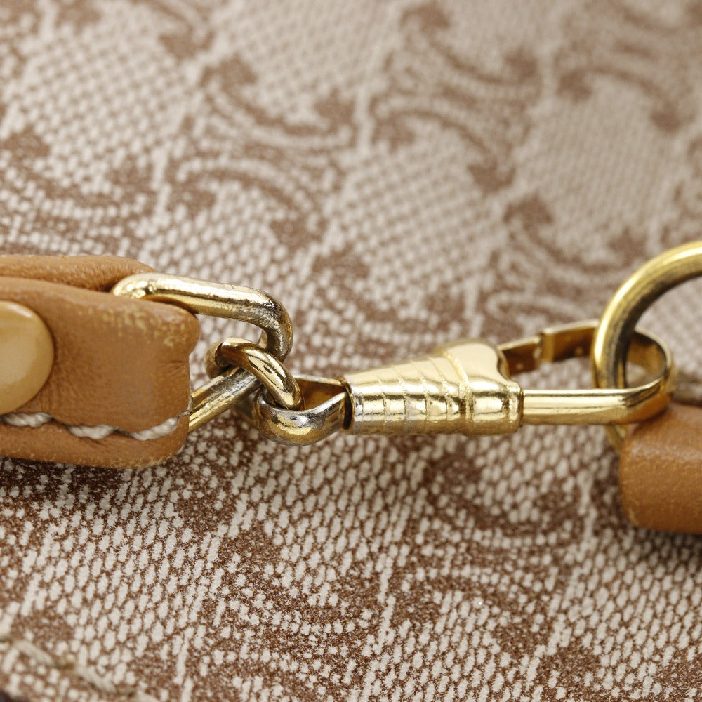 CELINE Shoulder Bag PVC, Leather beige 2-way clutch Macadam Old Celine Women Used Authentic