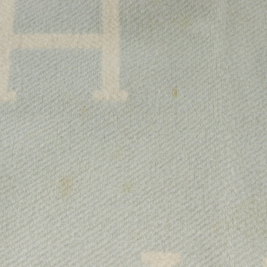 HERMES Other accessories Cashmere, Wool White / light blue Blanket Swaddling Baby Plaid Avalon Kids(Unisex) Used Authentic