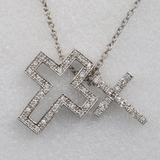 Damiani Necklace K18 White Gold, Diamond Clear, Silver Belle Epoque XXS Women(Unisex) Used Authentic