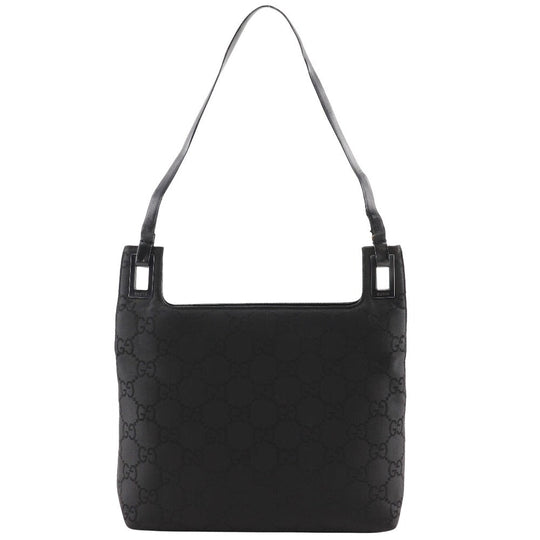 GUCCI Shoulder Bag 1998 GG nylon black one belt Women Used Authentic