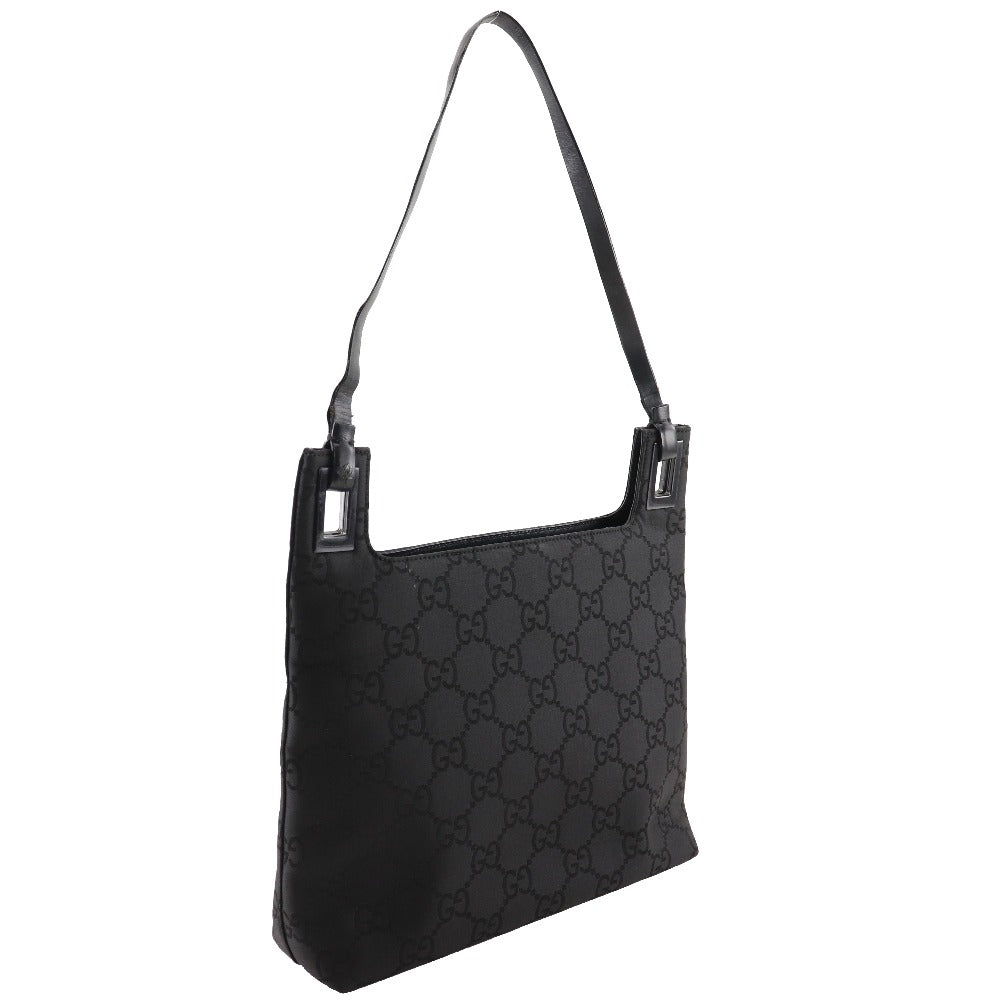 GUCCI Shoulder Bag 1998 GG nylon black one belt Women Used Authentic
