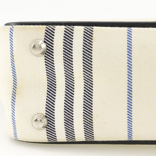 BURBERRY Shoulder Bag canvas off white one belt Women Used Authentic