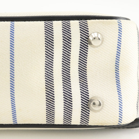 BURBERRY Shoulder Bag canvas off white one belt Women Used Authentic