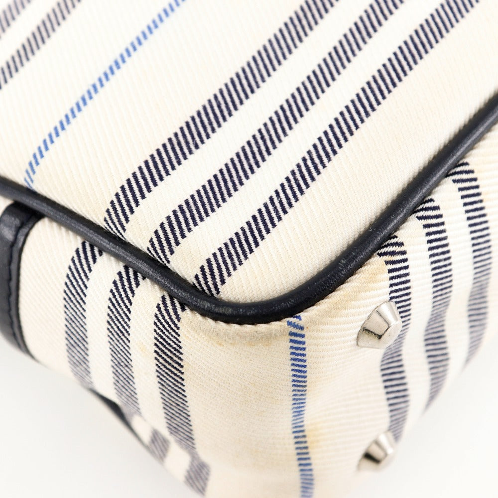 BURBERRY Shoulder Bag canvas off white one belt Women Used Authentic