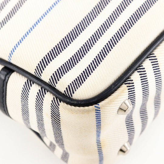 BURBERRY Shoulder Bag canvas off white one belt Women Used Authentic