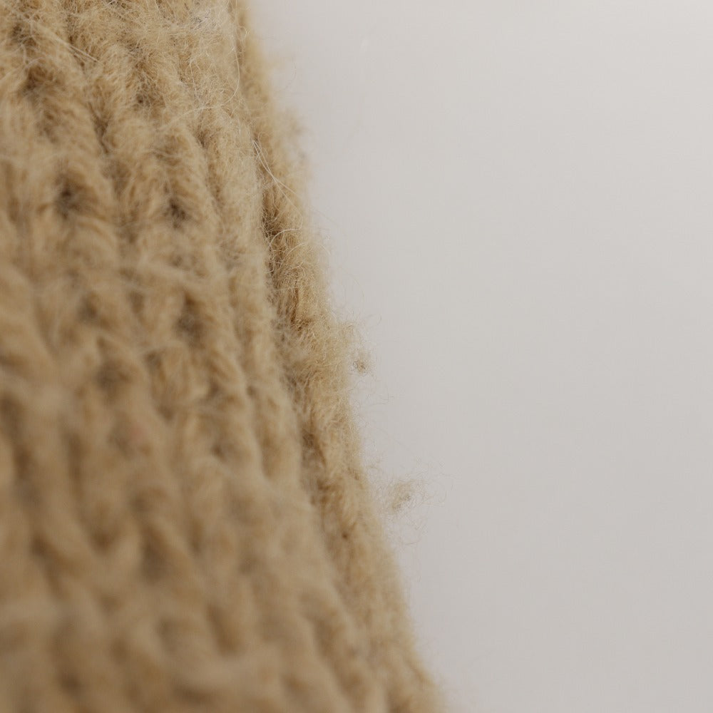 BURBERRY BLUE LABEL Shoulder Bag wool beige knit Women Used Authentic