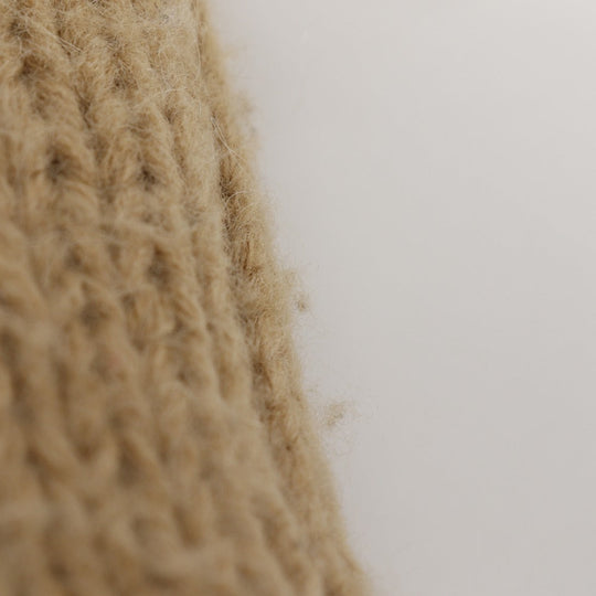 BURBERRY BLUE LABEL Shoulder Bag wool beige knit Women Used Authentic