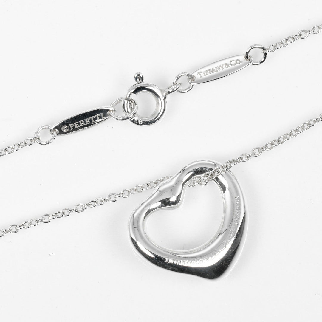 TIFFANY&Co. Necklace Silver925, pink sapphire Silver Open heart Women Used Authentic