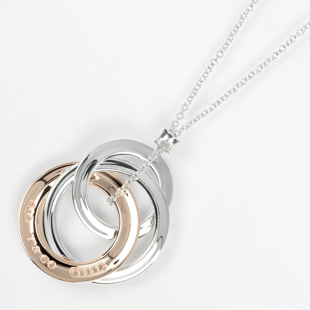 TIFFANY&Co. Necklace Silver925, Rubedo Metal Silver 1837 Interlocking Circle Women(Unisex) Used Authentic