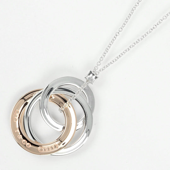 TIFFANY&Co. Necklace Silver925, Rubedo Metal Silver 1837 Interlocking Circle Women(Unisex) Used Authentic
