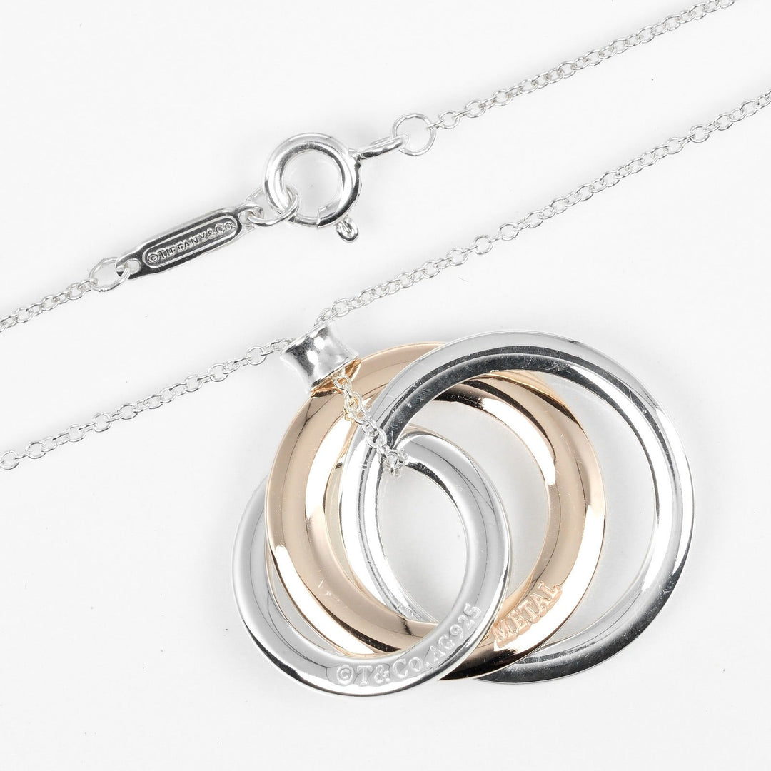TIFFANY&Co. Necklace Silver925, Rubedo Metal Silver 1837 Interlocking Circle Women(Unisex) Used Authentic