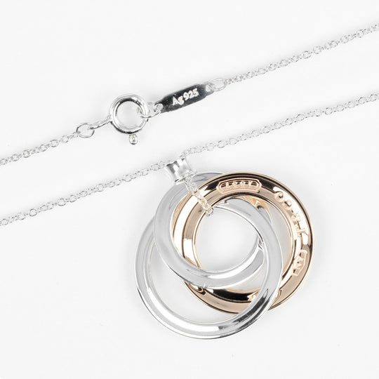 TIFFANY&Co. Necklace Silver925, Rubedo Metal Silver 1837 Interlocking Circle Women(Unisex) Used Authentic