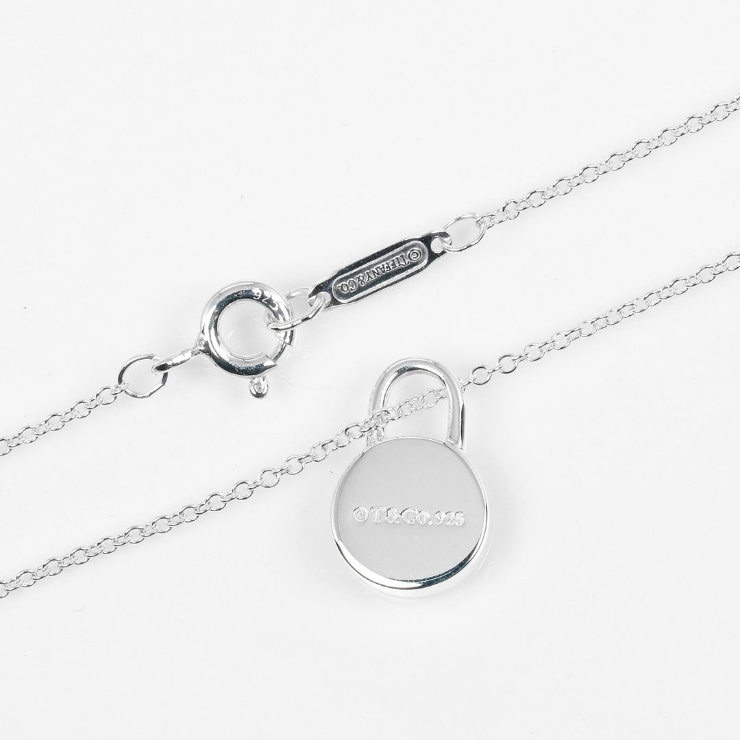 TIFFANY&Co. Necklace Silver925, Diamond Silver 1837 Round Rock Women Used Authentic