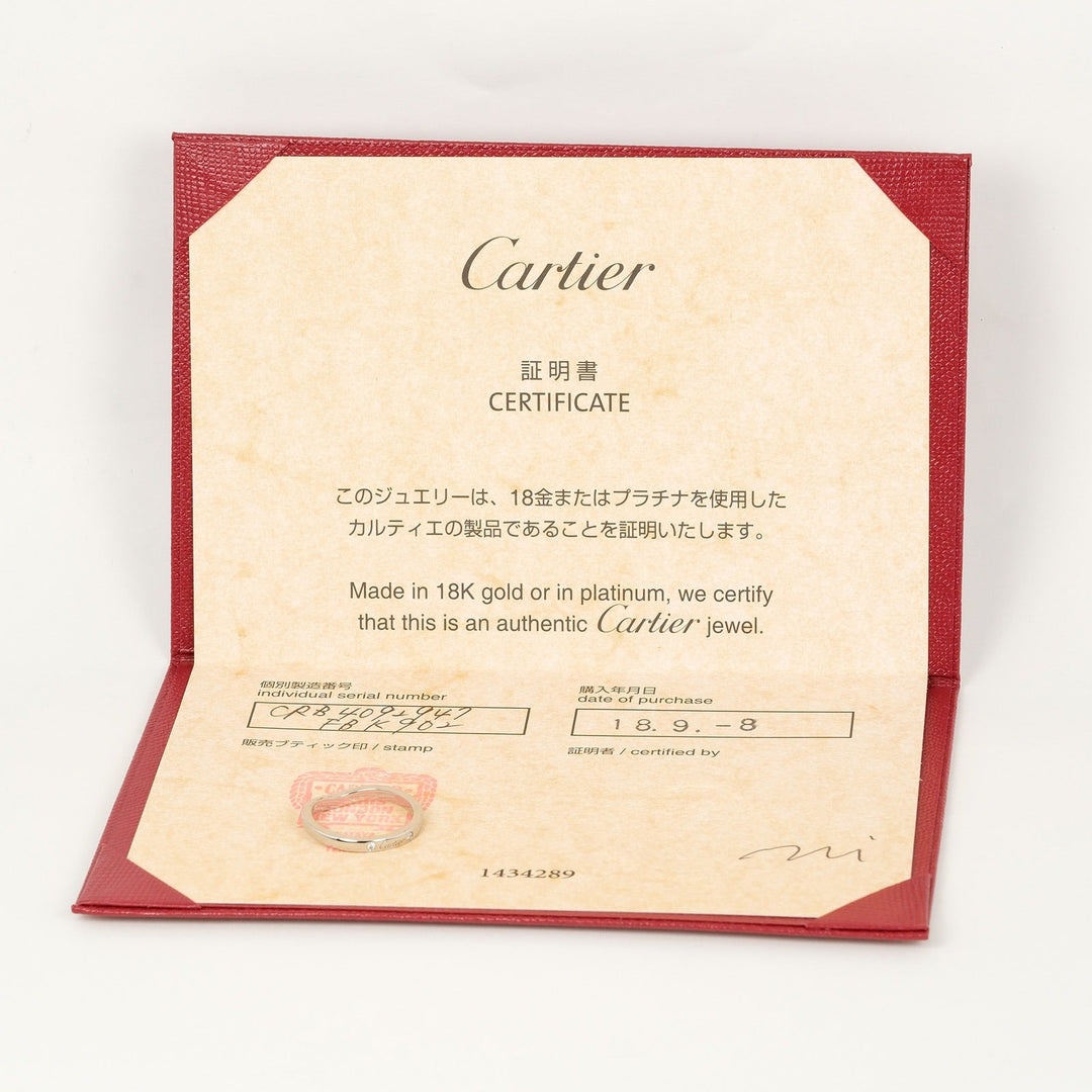 CARTIER Ring Pt950Platinum, 3P Diamond Silver Ballerina curve Women 47 Used Authentic