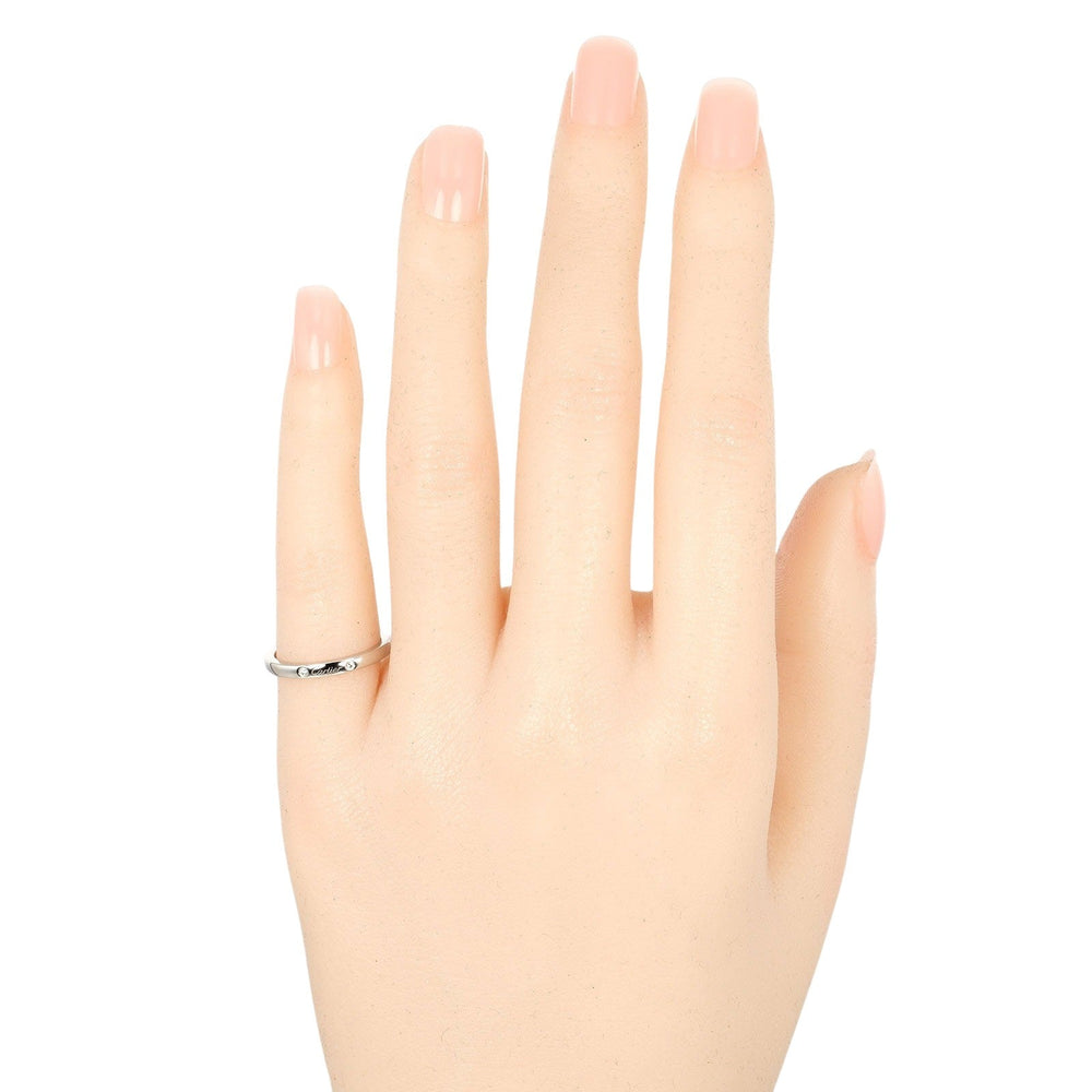 CARTIER Ring Pt950Platinum, 3P Diamond Silver Ballerina curve Women 47 Used Authentic