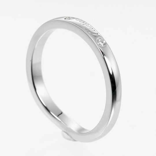 CARTIER Ring Pt950Platinum, 3P Diamond Silver Ballerina curve Women 47 Used Authentic