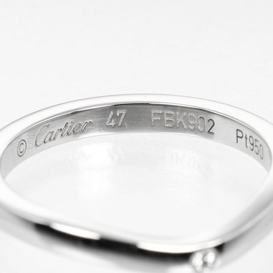CARTIER Ring Pt950Platinum, 3P Diamond Silver Ballerina curve Women 47 Used Authentic