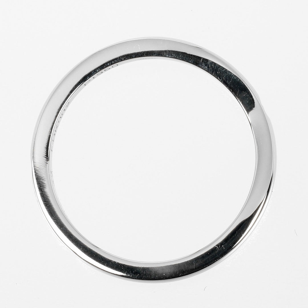 CARTIER Ring Pt950Platinum, 3P Diamond Silver Ballerina curve Women 47 Used Authentic