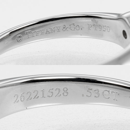 TIFFANY&Co. Ring 0.53ct VS1/I/3EX Pt950Platinum, Diamond Silver, Clear Solitaire Women Used Authentic