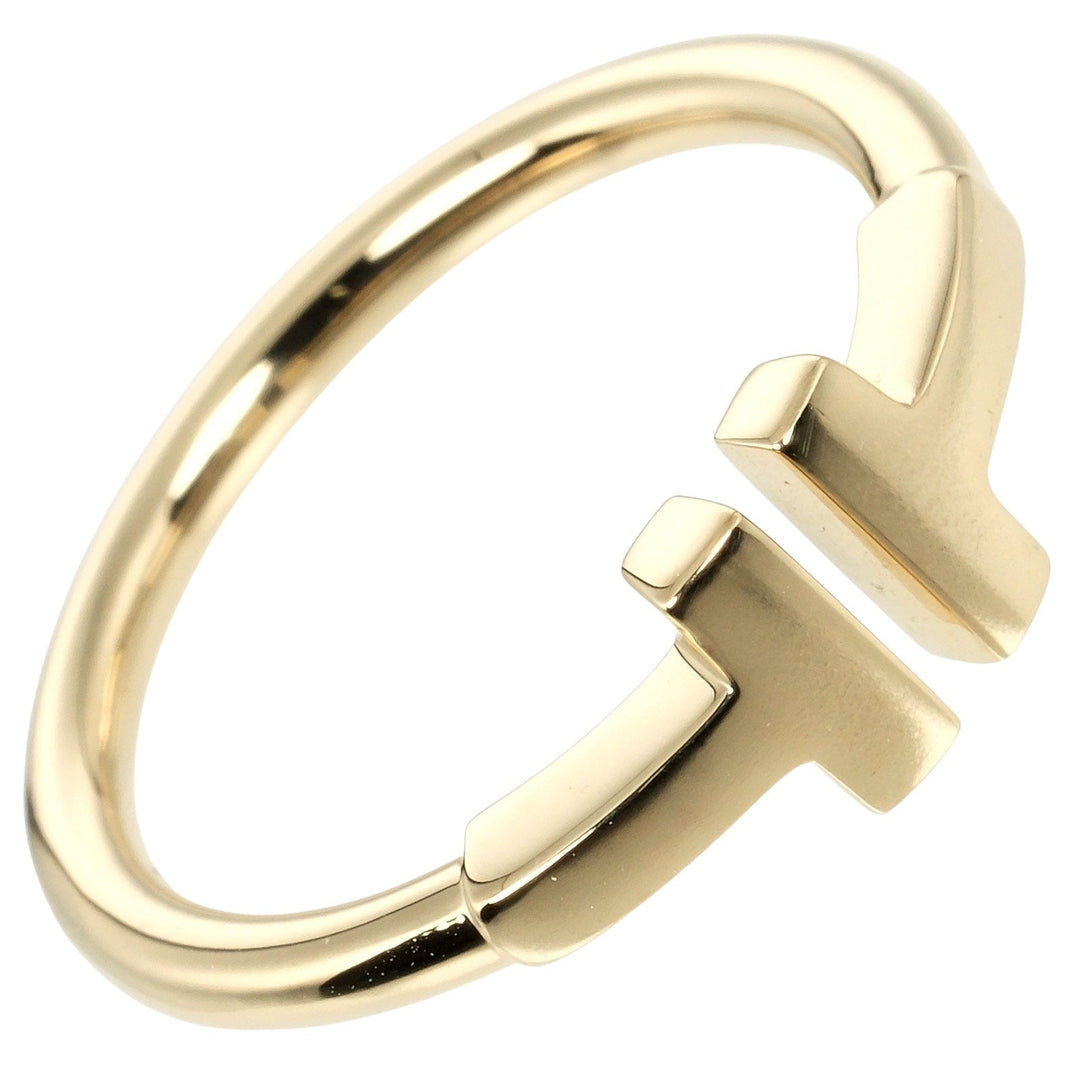 TIFFANY&Co. Ring K18 yellow gold gold T wire Women Used Authentic