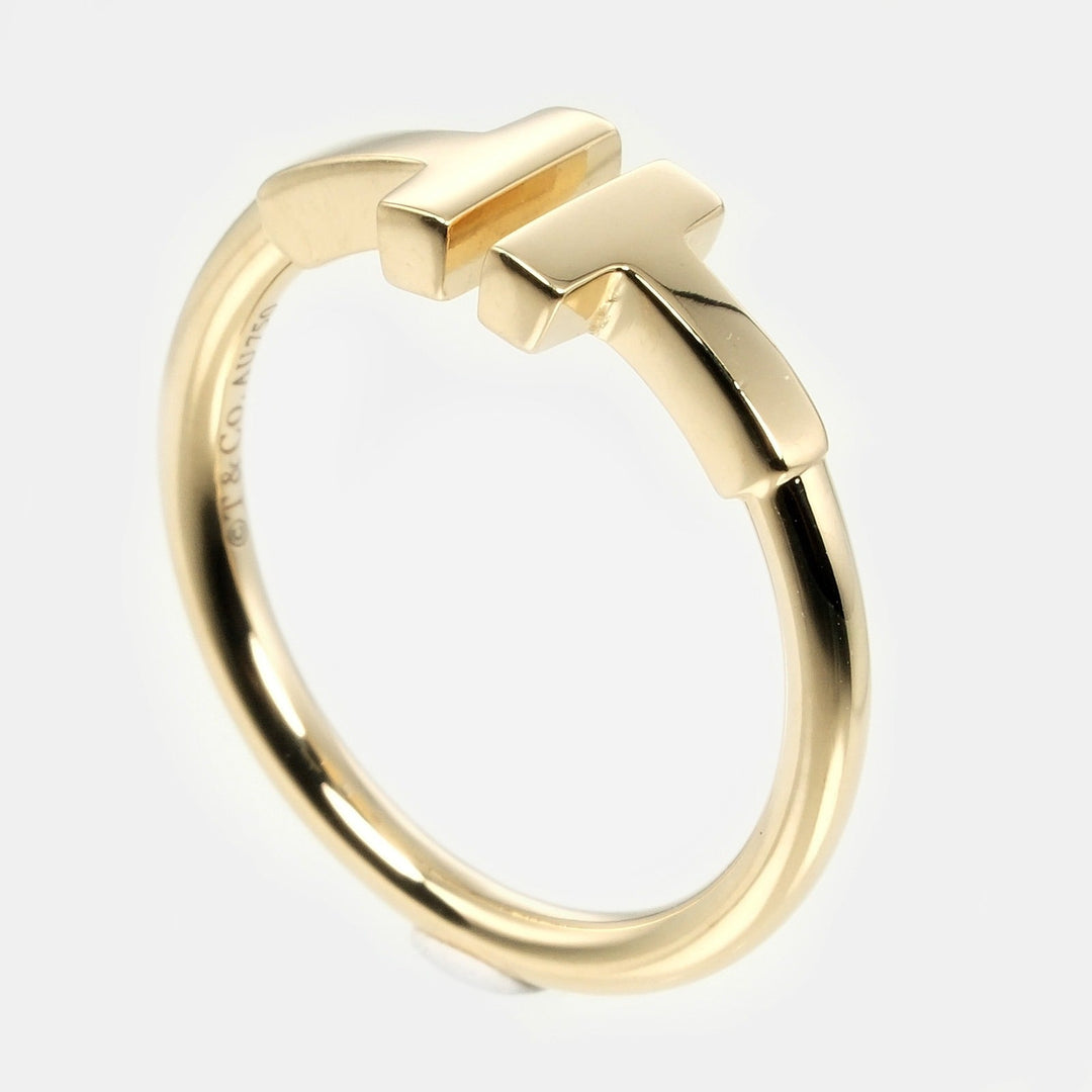 TIFFANY&Co. Ring K18 yellow gold gold T wire Women Used Authentic