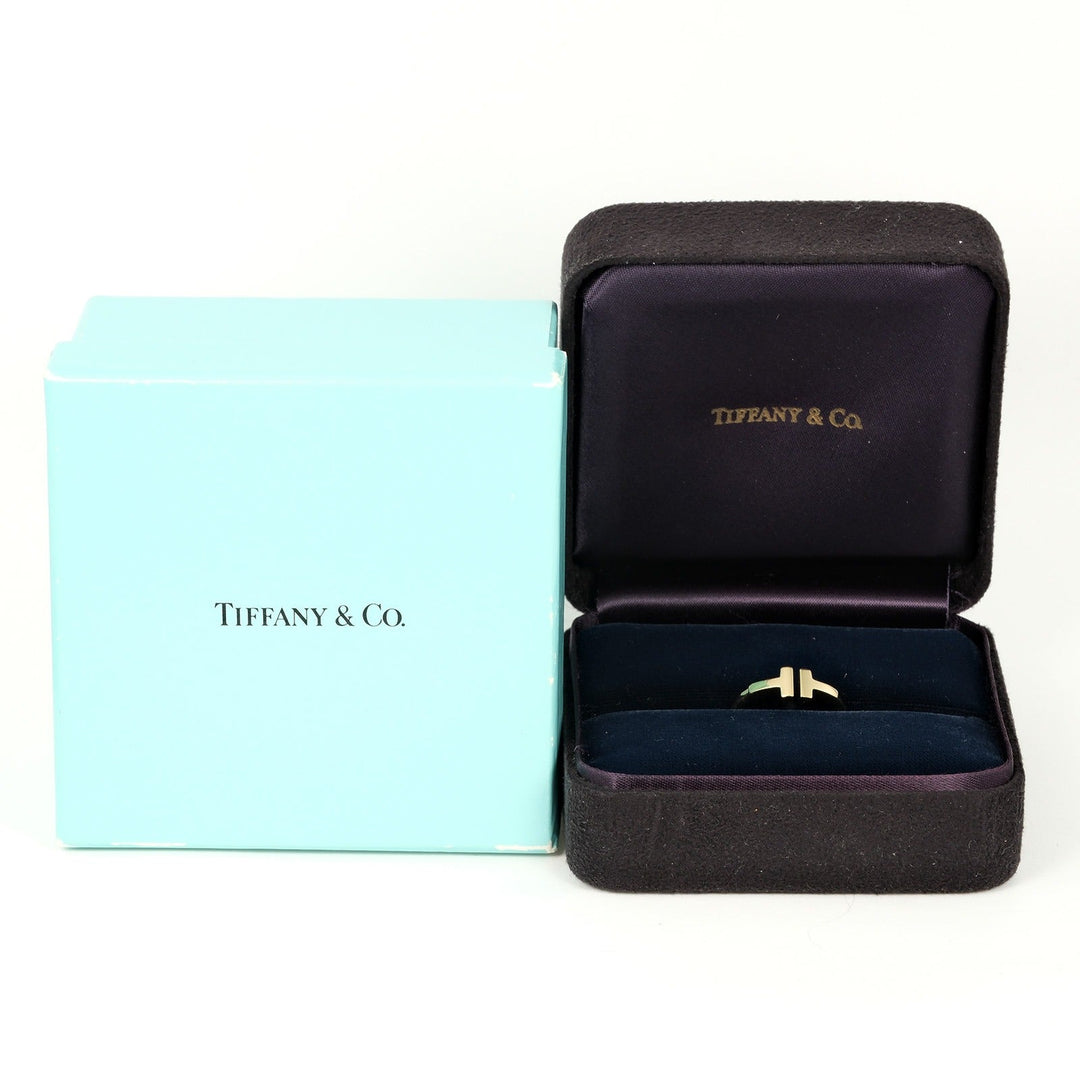 TIFFANY&Co. Ring K18 yellow gold gold T wire Women Used Authentic