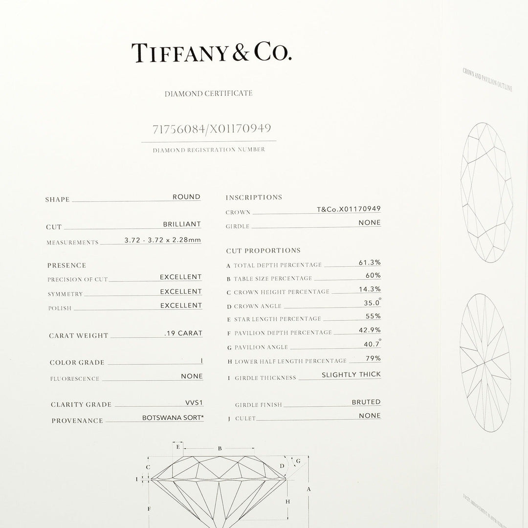 TIFFANY&Co. Ring 0.19ct VVS1/I/3EX Pt950Platinum, Diamond Silver harmony Women Used Authentic