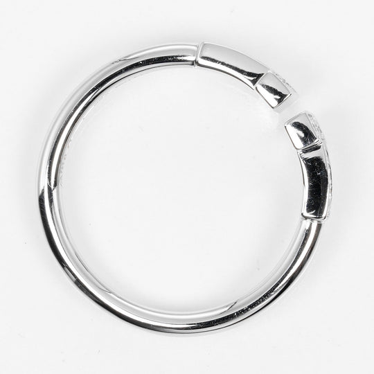TIFFANY&Co. Ring K18 White Gold, Diamond Silver T wire Women Used Authentic