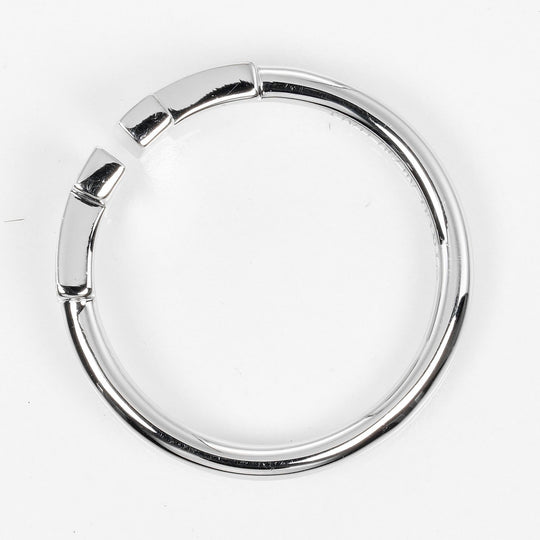TIFFANY&Co. Ring K18 White Gold, Diamond Silver T wire Women Used Authentic