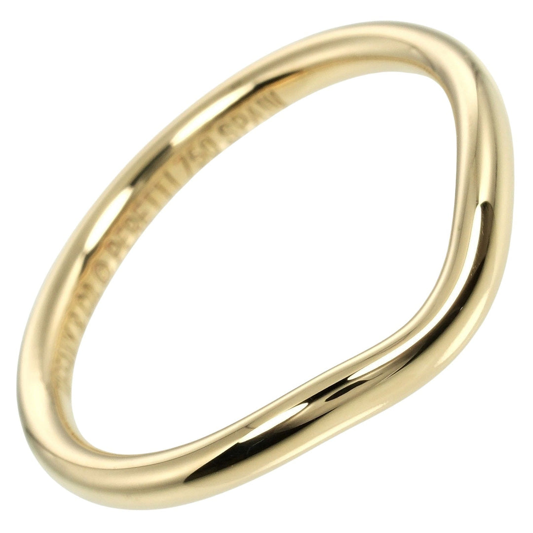 TIFFANY&Co. Ring K18 yellow gold gold 0.1" model Curved band Women Used Authentic
