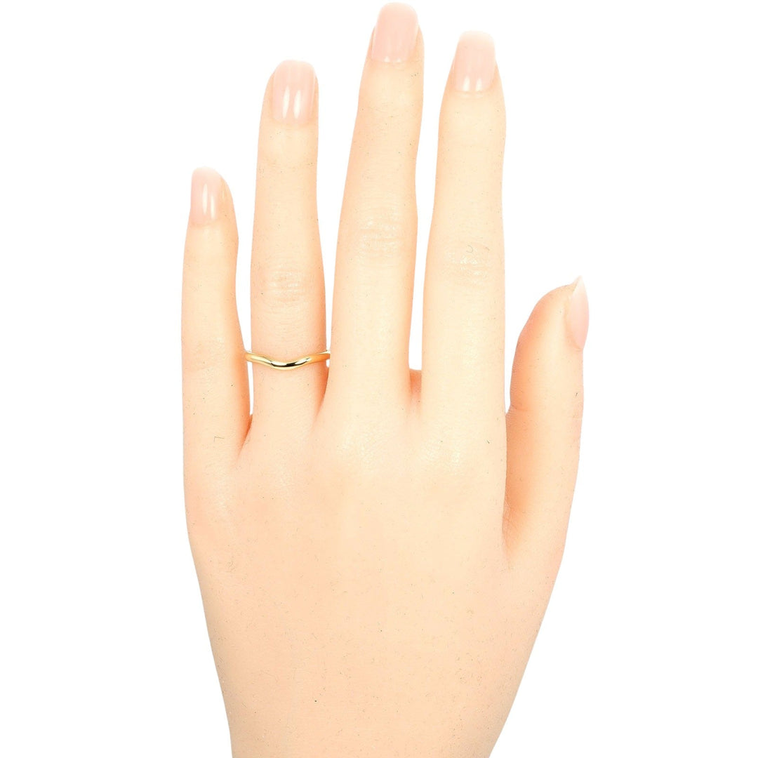TIFFANY&Co. Ring K18 yellow gold gold 0.1" model Curved band Women Used Authentic