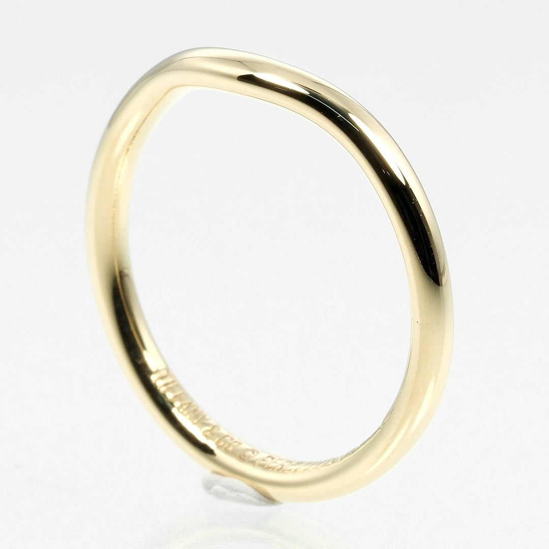 TIFFANY&Co. Ring K18 yellow gold gold 0.1" model Curved band Women Used Authentic