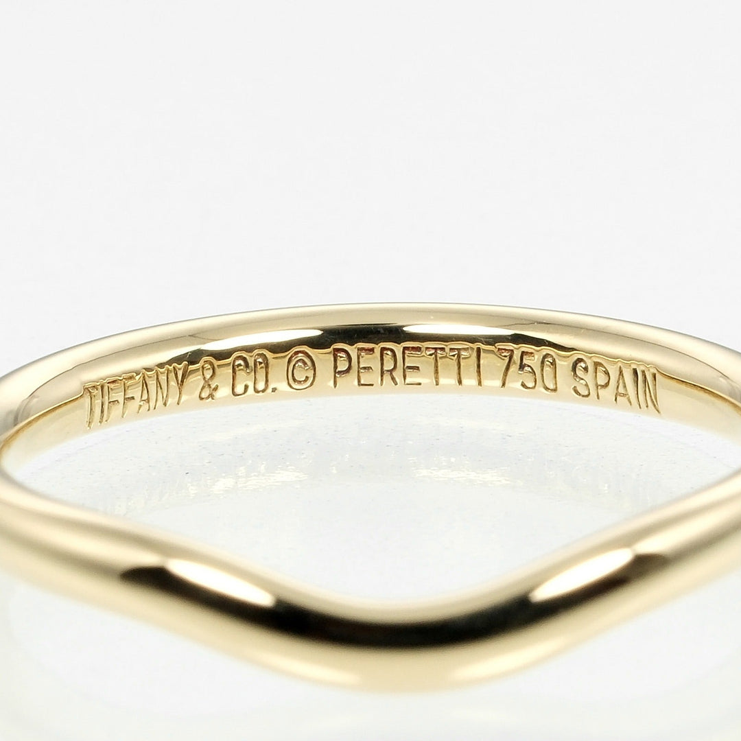 TIFFANY&Co. Ring K18 yellow gold gold 0.1" model Curved band Women Used Authentic