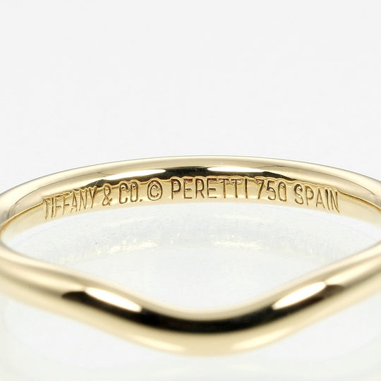 TIFFANY&Co. Ring K18 yellow gold gold 0.1" model Curved band Women Used Authentic