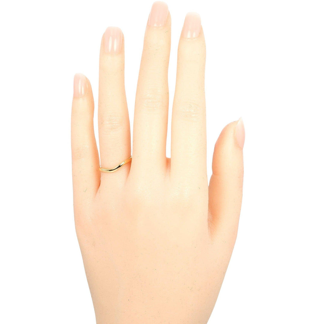 TIFFANY&Co. Ring K18 yellow gold gold 0.1" model Curved band Women Used Authentic