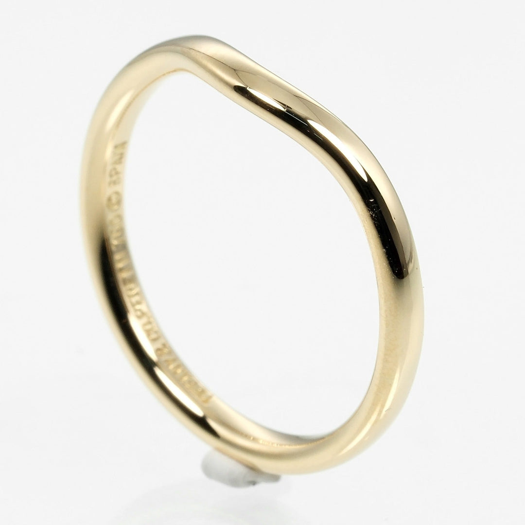 TIFFANY&Co. Ring K18 yellow gold gold 0.1" model Curved band Women Used Authentic