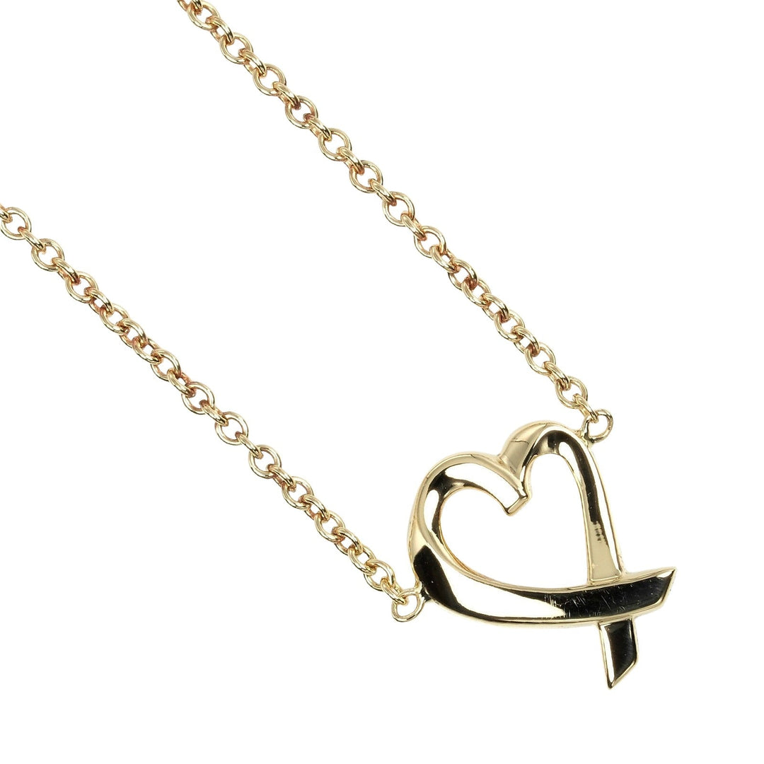TIFFANY&Co. Necklace K18 yellow gold gold Loving heart Women Used Authentic