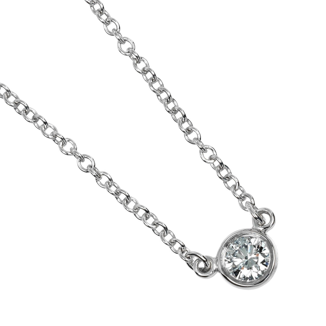 TIFFANY&Co. Necklace Pt950Platinum, Diamond Silver Top width 0.2" By the yard Women Used Authentic