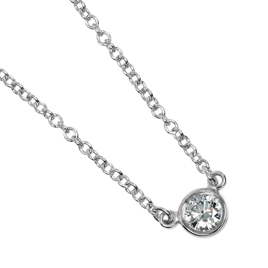 TIFFANY&Co. Necklace Pt950Platinum, Diamond Silver Top width 0.2" By the yard Women Used Authentic
