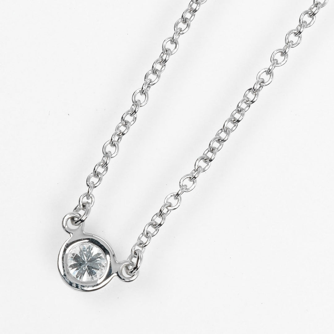 TIFFANY&Co. Necklace Pt950Platinum, Diamond Silver Top width 0.2" By the yard Women Used Authentic