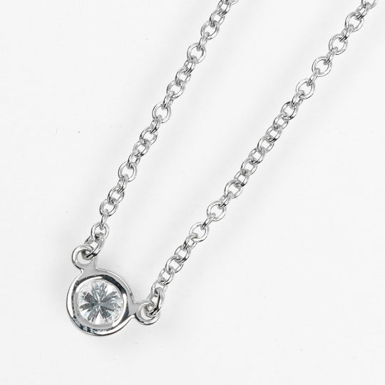 TIFFANY&Co. Necklace Pt950Platinum, Diamond Silver Top width 0.2" By the yard Women Used Authentic