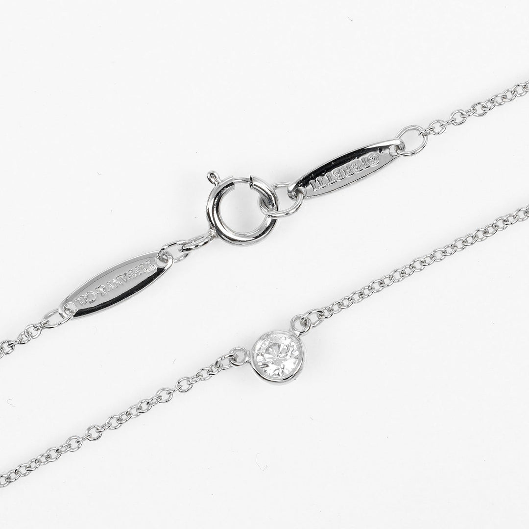 TIFFANY&Co. Necklace Pt950Platinum, Diamond Silver Top width 0.2" By the yard Women Used Authentic