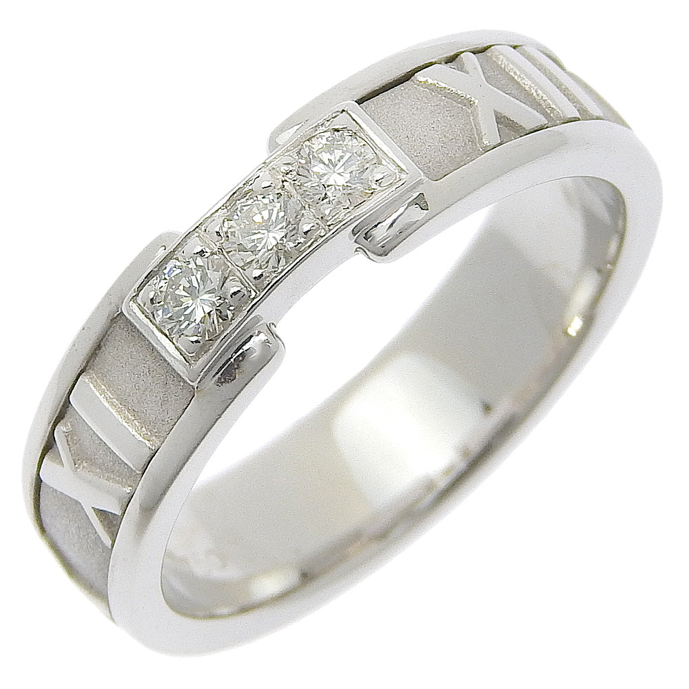 TIFFANY&Co. Ring K18 White Gold, Diamond White gold 3P diamond Atlas Women Used Authentic