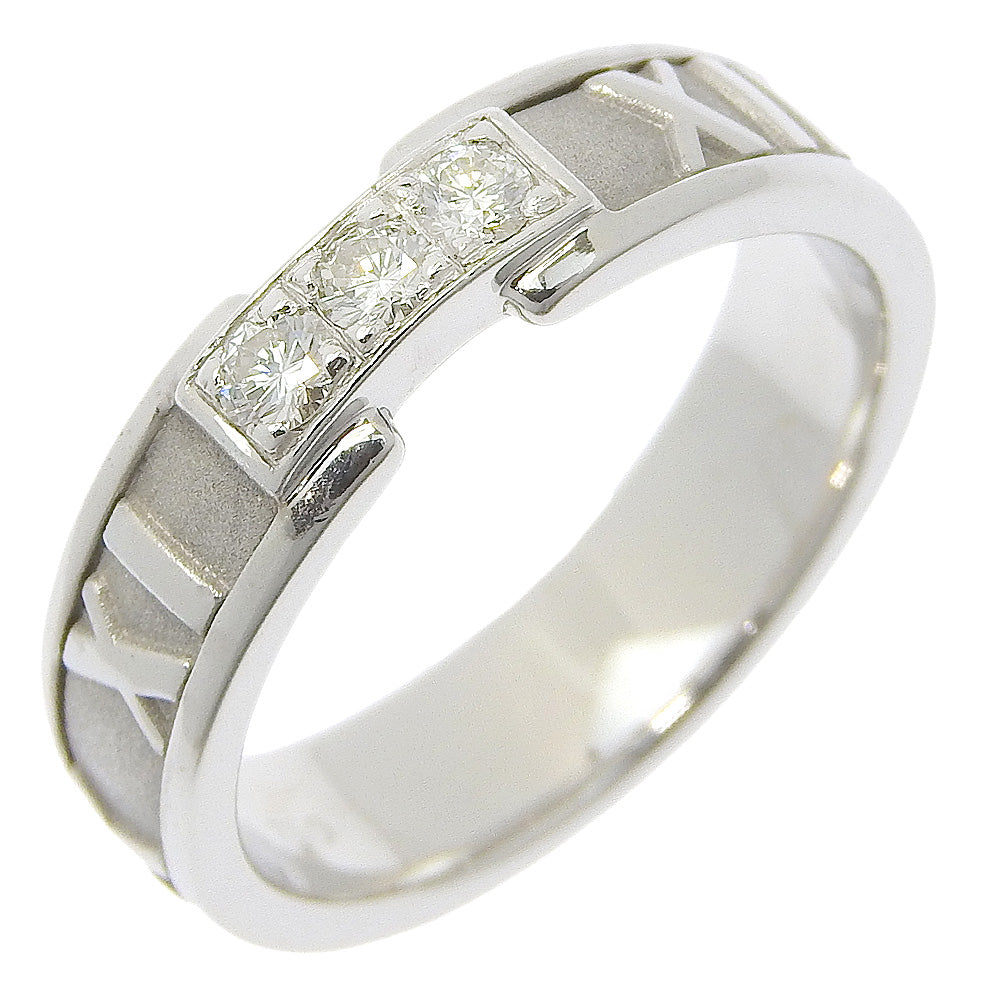 TIFFANY&Co. Ring K18 White Gold, Diamond White gold 3P diamond Atlas Women Used Authentic