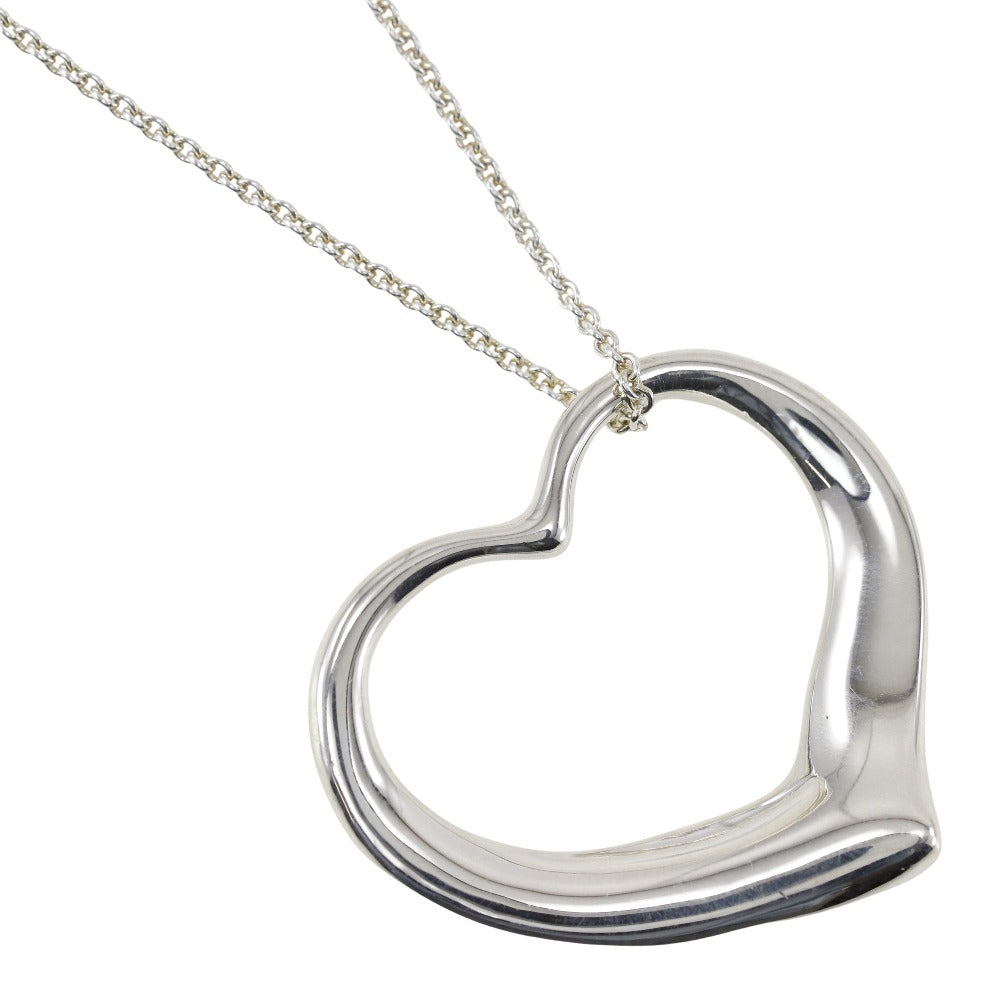 TIFFANY&Co. Necklace Sterling Silver Silver Elsa Peretti Open Heart Large Women Used Authentic