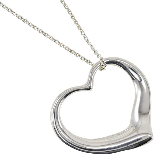 TIFFANY&Co. Necklace Sterling Silver Silver Elsa Peretti Open Heart Large Women Used Authentic