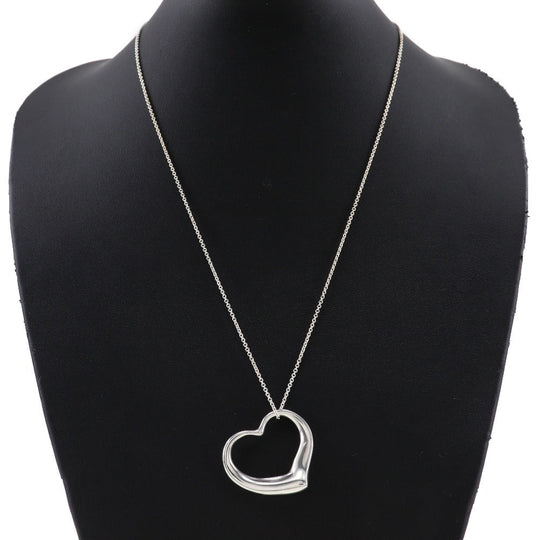 TIFFANY&Co. Necklace Sterling Silver Silver Elsa Peretti Open Heart Large Women Used Authentic